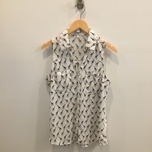 Express Animal Print Portofino Sleeveless Blouse